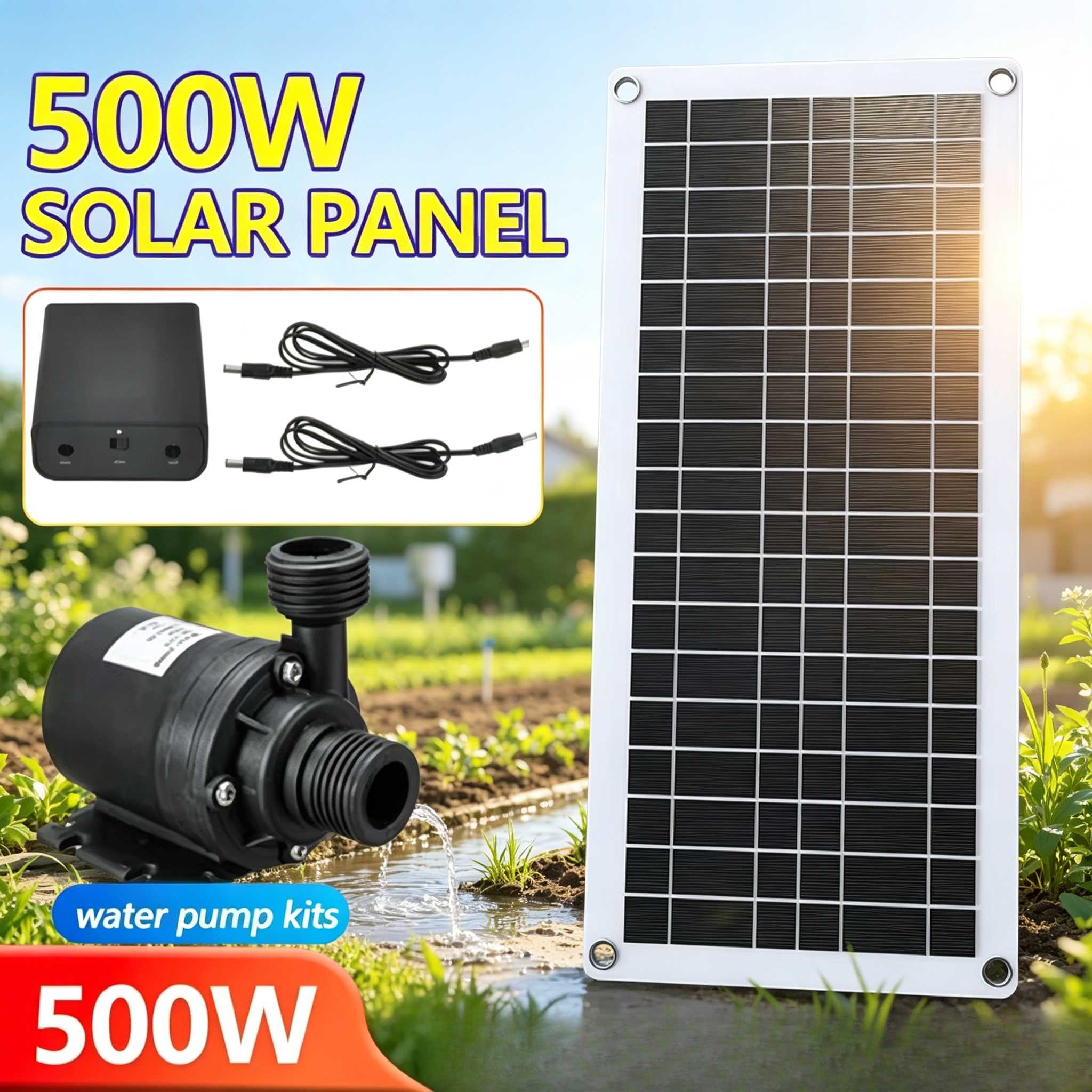 500W Solar Water Pump Kit with - đánh giá và giá Farming A