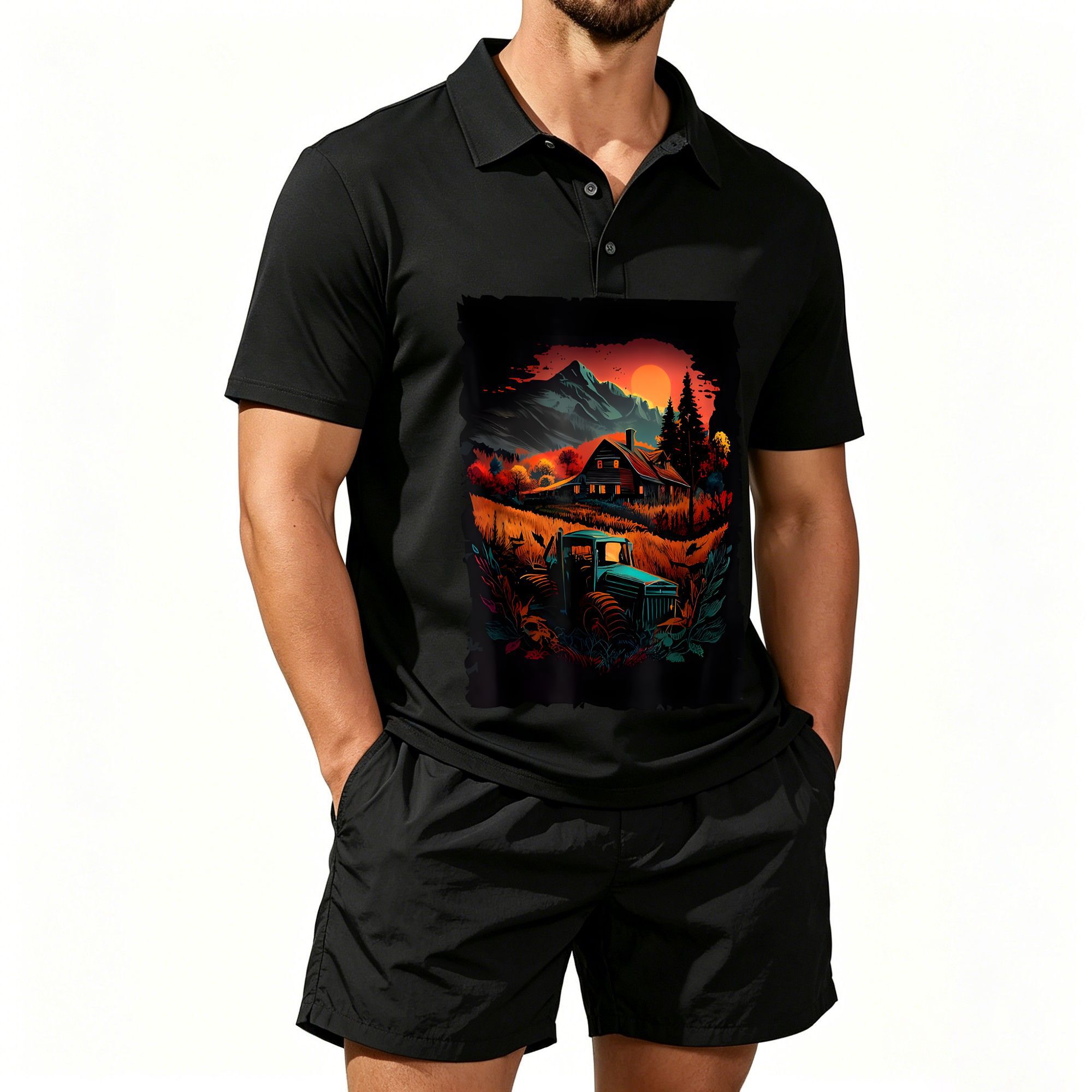 Men's Polo Shirt and Beach Sho - đánh giá và giá Farming A